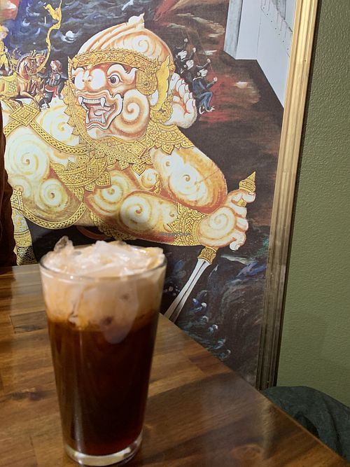 Vegan Thai iced tea at Pad Thai Cafe in Soldotna