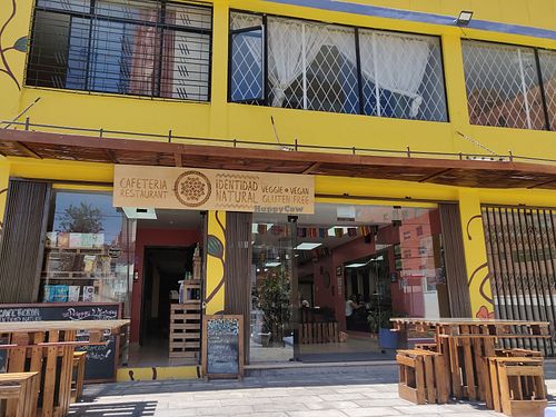 Outside at Prana Veggie in Quito