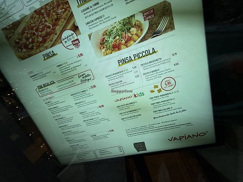 menu  at Vapiano in Stuttgart