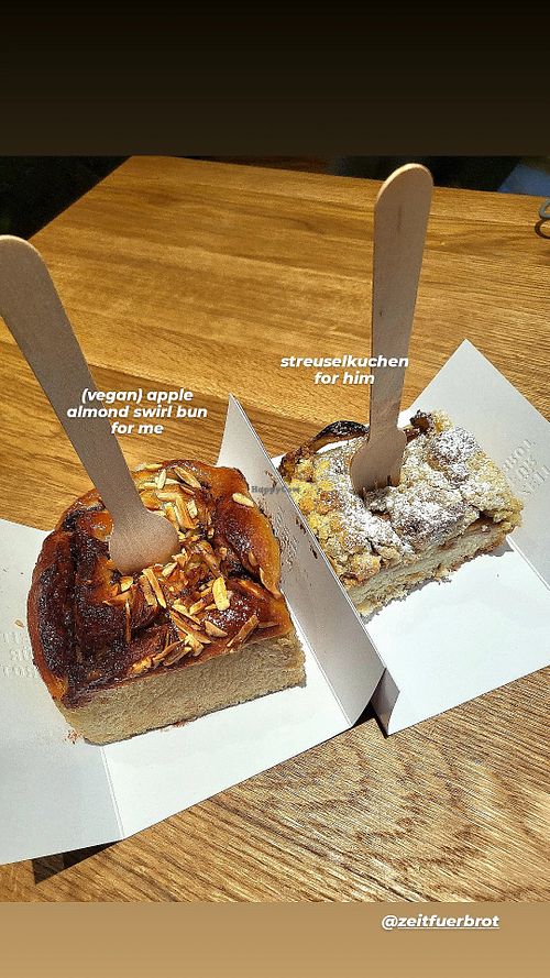 vegan on the left, non-vegan on the right at Zeit Für Brot - Berlin Mitte 1 in Berlin