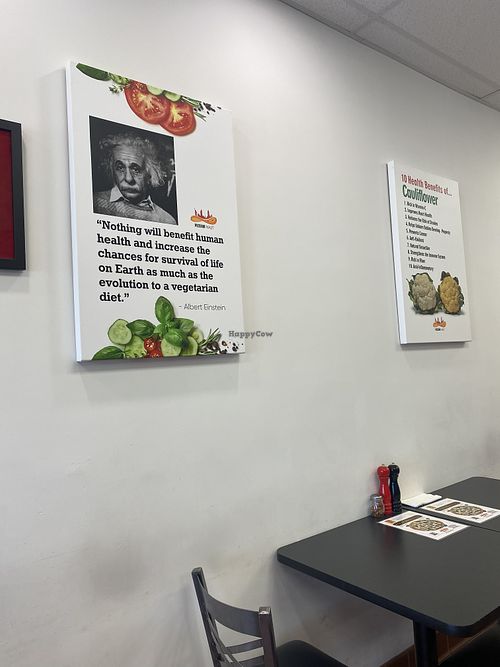 Cute Vegan Indoor Seating Signage  at Pizzeria Halt in Modesto