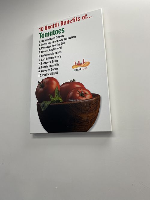 Pizzeria Halt Top Ten List Wall Art Displayed  at Pizzeria Halt in Modesto