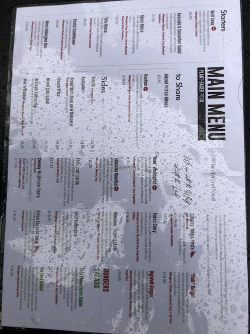 Great Menu!  at Wulf & Lamb Marylebone in London