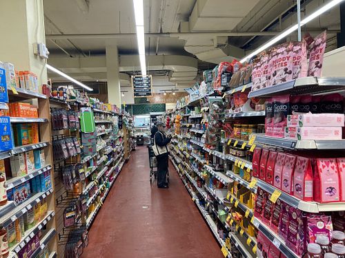 Aisle of wares at Whole Foods Market - Downtown Evanston in Evanston