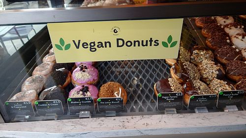 Range of vegan donuts at The Rolling Donut - O'Connell St Kiosk in Dublin