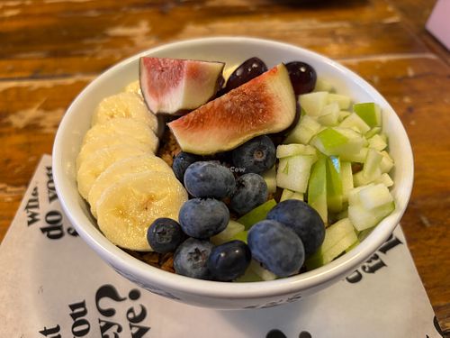Muesli with soy yogurt and fruit at What do you fancy love? - Linienstraße in Berlin