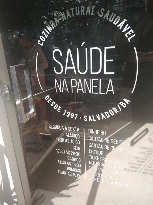 These opening hours are out of date in March 2023 but I don't know how to delete this photo! Currently Monday to Friday 1130-1500 and Saturday 1100-1500 at Saude na Panela in Salvador