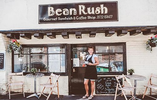 Exterior and outside seating at Bean Rush in West Malling