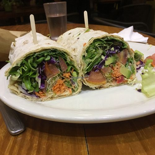 hummus wrap at Bliss Cafe in San Luis Obispo