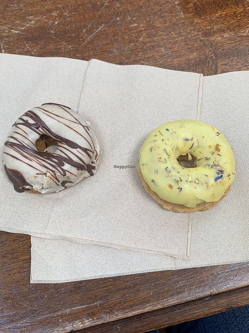 Vegan pumpkin spice and lemon donuts  at Bliss Cafe in San Luis Obispo