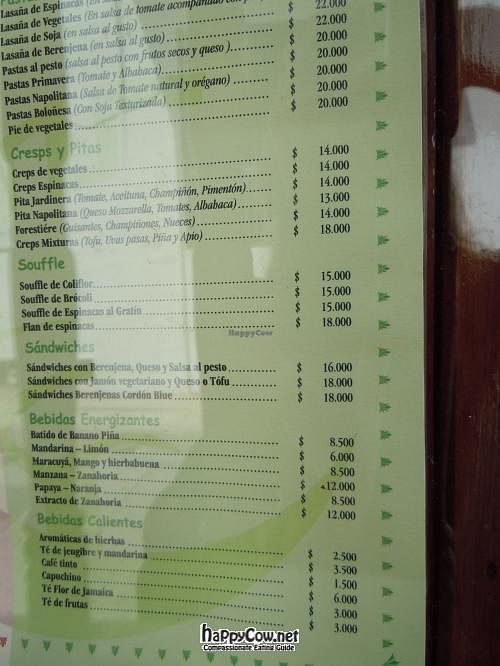 Vegetarian menu, part 2 at Anacardos in Cartagena