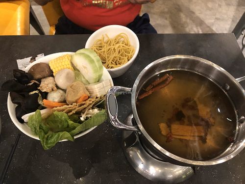 Stuffed tofu steamboat at Arashi Shabu-Shabu in Johor Bahru