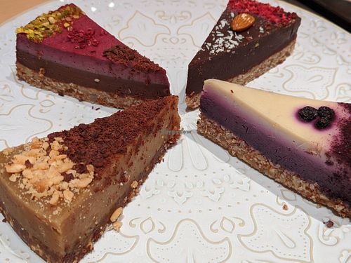 Raw vegan cakes  at Patisserie Valerie in Edinburgh