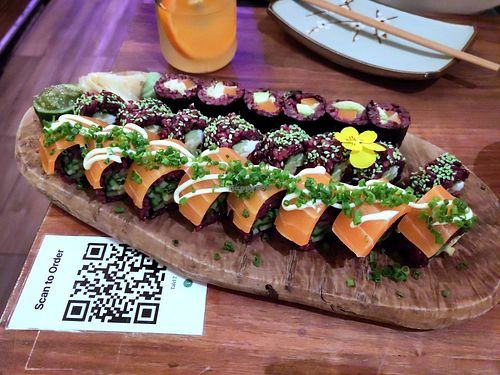 Sushis and makis at Vegan Sushi Bar - Kinkerstraat in Amsterdam