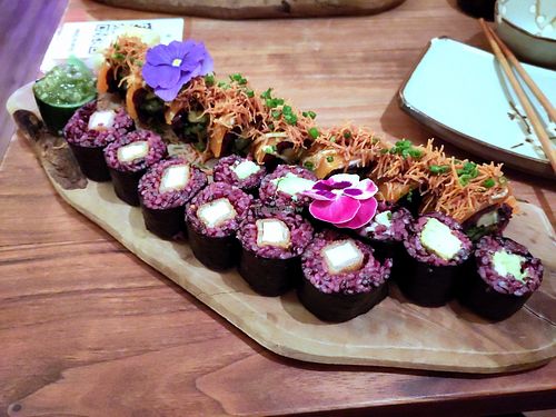 Sushis and makis at Vegan Sushi Bar - Kinkerstraat in Amsterdam