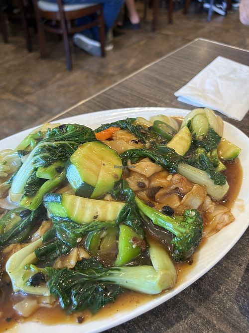 Chow fun with black bean sauce - good   at Journey To The Dumpling in Elk Grove