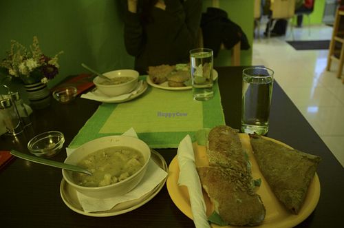 Soup with Sandwich and Samosa and Water (with FreeBird) at Ananda in Novi Sad