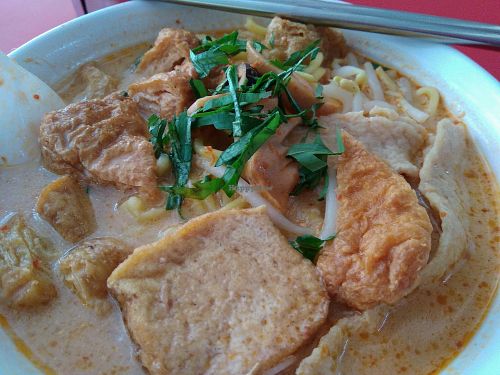 veggie laksa  at Pu Xiang Vegetarian 普香素食 in Central Singapore