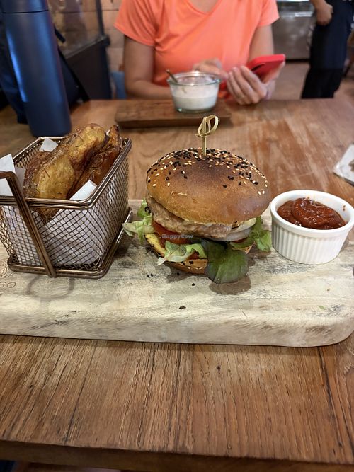 Vegan burger   at Indigo - Hin Kong in Koh Phangan
