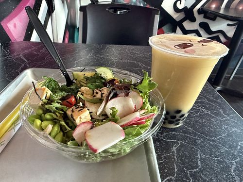 Tofu Bowl and vegan boba  at Tea Cloud & Poke in Denver