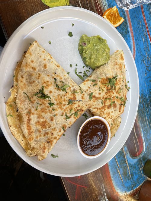 Cauliflower quesadillas with vegan cheese   at Taco Loco in Auckland