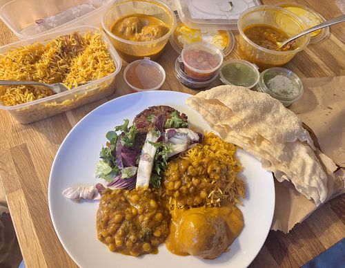 Tonight’s restaurant quality takeaway. All vegan, all delicious!    at Masala Junction in Nottingham