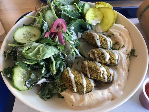 Falafel bowl at Nura Hummus and Falafel in Portland