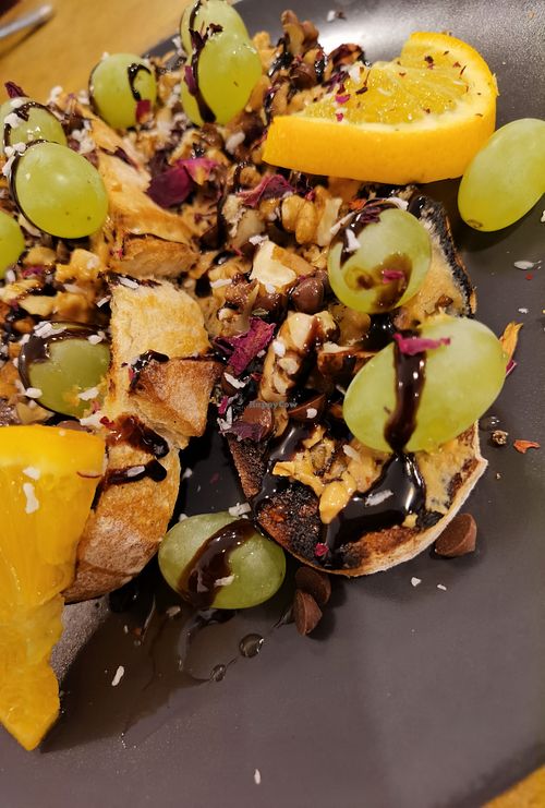 Vegan open toastie at The Chakra Lounge in Buxton