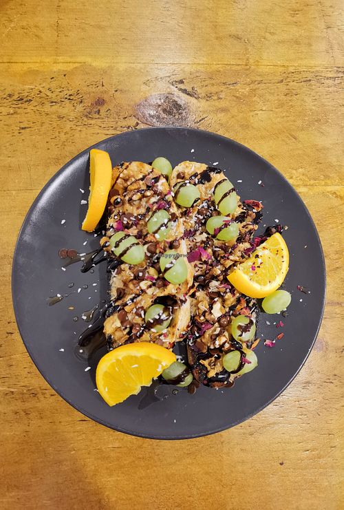 Vegan open toastie at The Chakra Lounge in Buxton