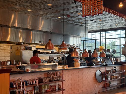 Kitchen view   at Chai Pani in Asheville