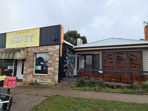 From the outside at Grist Artisan Bakers Wesley Hill in Castlemaine
