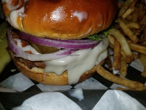 Beyond burger at Mid City Grill in Johnson City