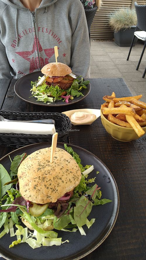 The vegan burger and vegan glutenfree burger at Proviant in Hundested