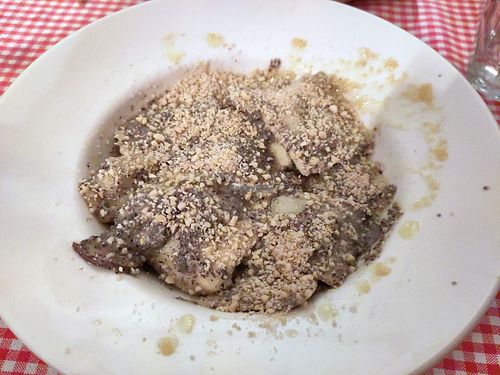 Mushroom ravioli at Trevi's in Amsterdam