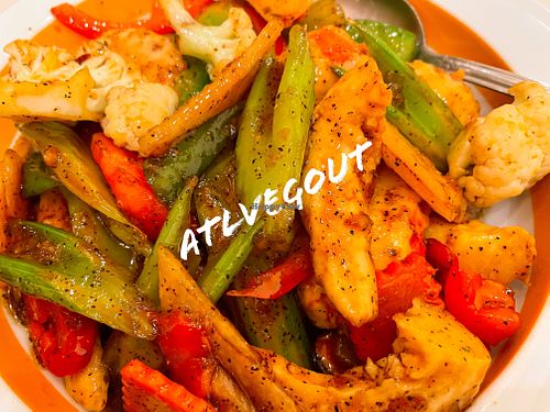 Black pepper shrimp   at Mamak Vegan Kitchen in Chamblee