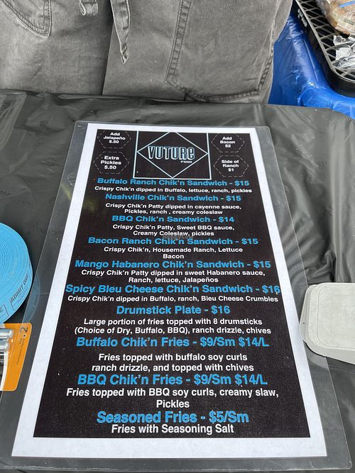 MSP pop up menu   at Vuture Food in San Pedro