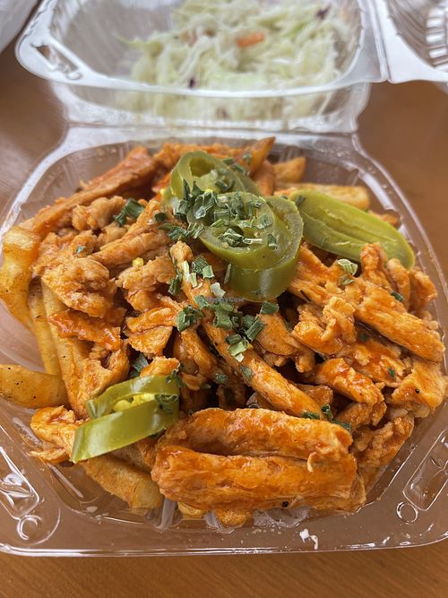 Buffalo Chkn fries no ranch added jalapeños   at Vuture Food in San Pedro