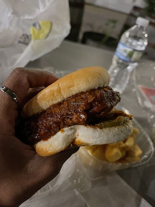Nashville Hot Chicken sandwich   at Vuture Food in San Pedro