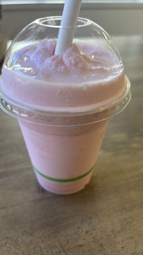 Strawberry shake   at Burger Plant in Dunedin