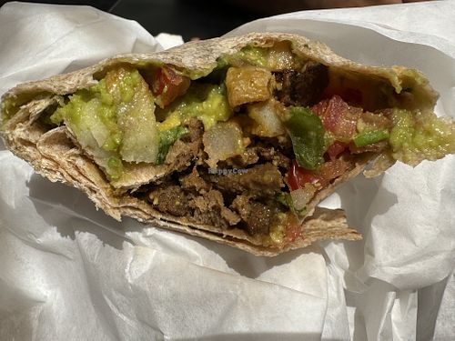 California burrito  at Evolution Fast Food in San Diego