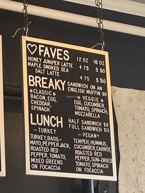 Menu at The Proper Cup in Portland