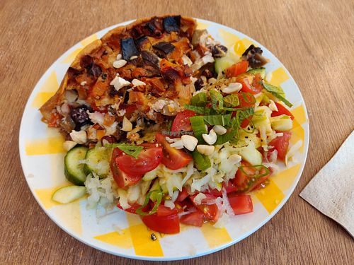 Quiche with salad. 24/7/2020 at Postbar in Bruges