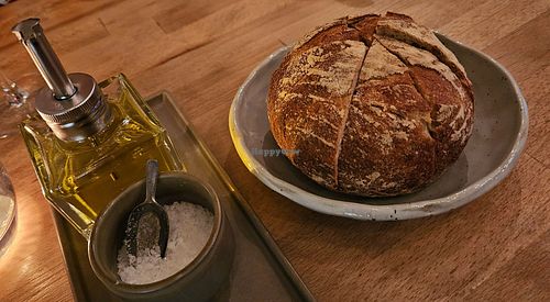 Sourdough bread with olive oil and sea salt at Kale & de Bril in Goes