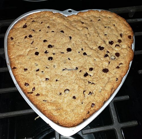 Giant gluten-free oil-free cashew-based chocolate chip cookie! at Ellora Vegan Organic Wellness Center, LLC in Altadena