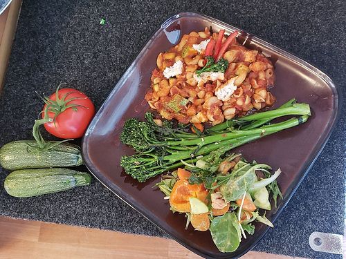 Nontraditional traditional Italian pasta with broccolini  at Ellora Vegan Organic Wellness Center, LLC in Altadena