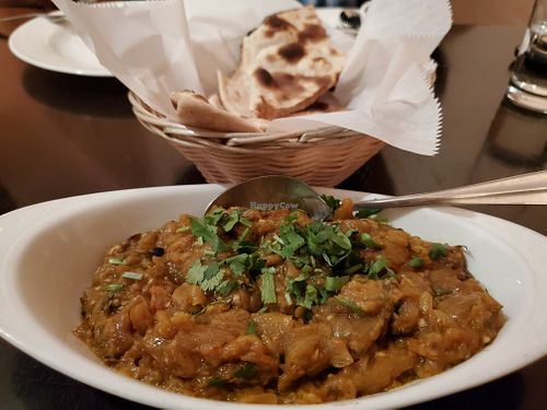 Baingan Bhurta and vegan roti at Dhaba Cuisine of India in Santa Monica