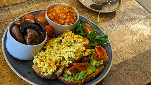 Vegan breakfast at Planks Kitchen in Preston