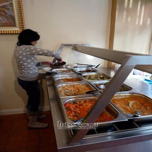 The buffet at Loving Hut - Camden in North West London