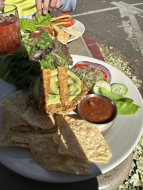Hemp burger + tempeh   at Morning Glory Cafe in Flagstaff