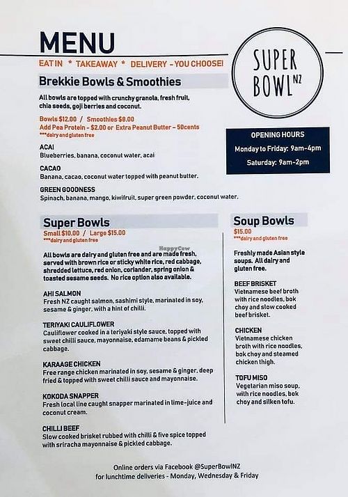 Super Bowl NZ Kerikeri Restaurant HappyCow